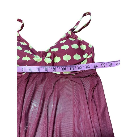 NWOT Women Swimsuit Red Mesh Bikini Size M - Picture 11 of 12